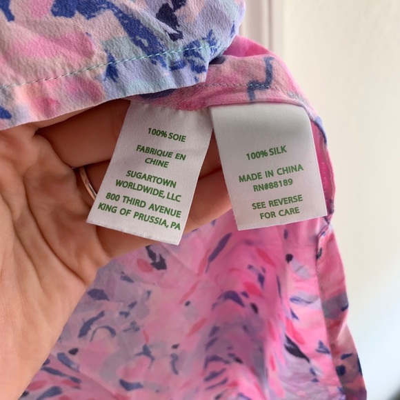 Lilly Pulitzer Silk Tunic XS Pink Renato Amelia - Picture 5 of 6